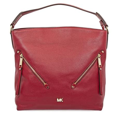 michael michael kors evie large leather shoulder bag|Michael Kors Evie Large Pebbled Leather Shoulder Bag.